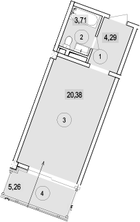 Планировка 28.38 м²