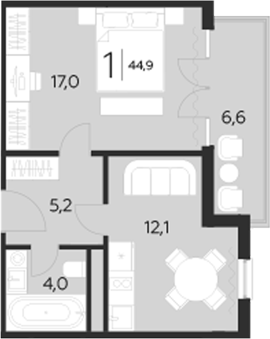 Планировка 38 м²