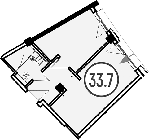 Планировка 33.7 м²