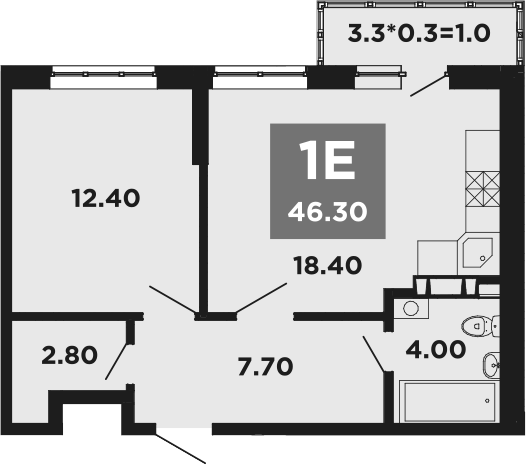 Продается 2-комн. квартира, 45.3 м²
