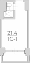 Планировка 21.4 м²