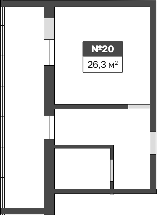 Планировка 26.3 м²