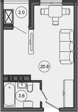 Планировка 24.2 м²