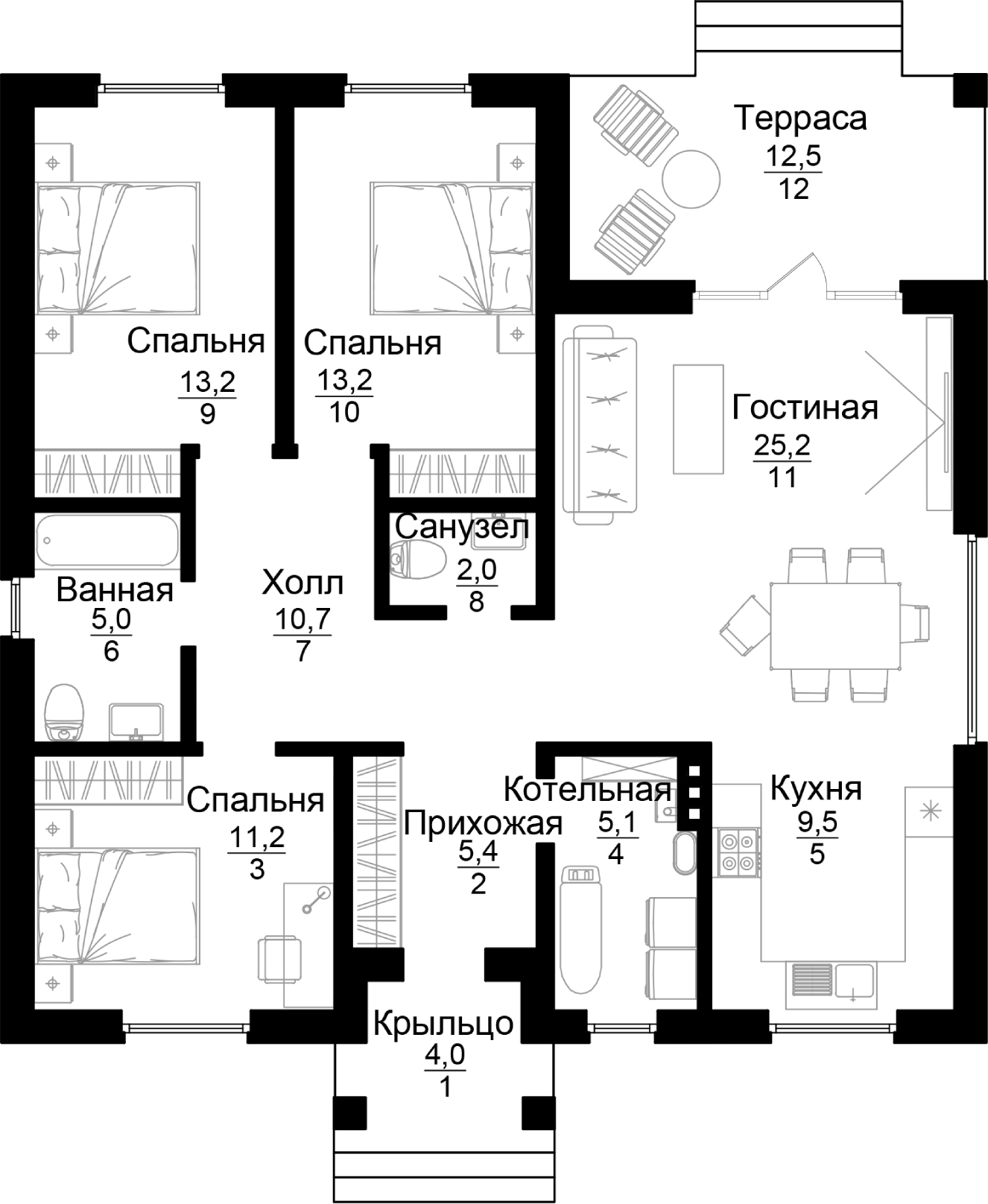 Планировка 104.5 м²