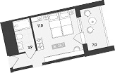 Планировка 21.8 м²