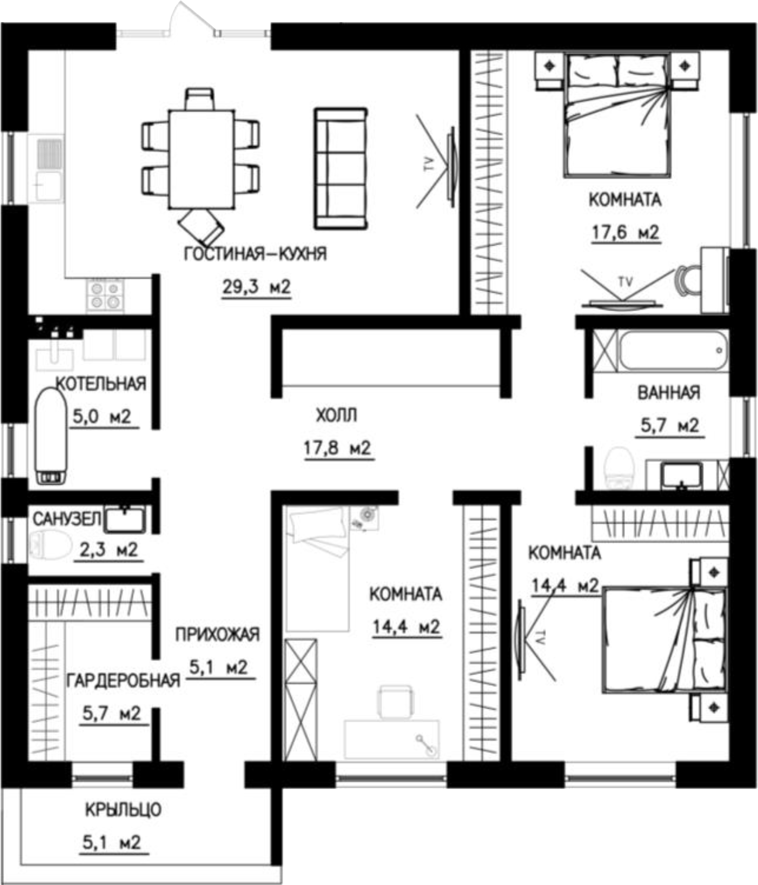Планировка 131.6 м²