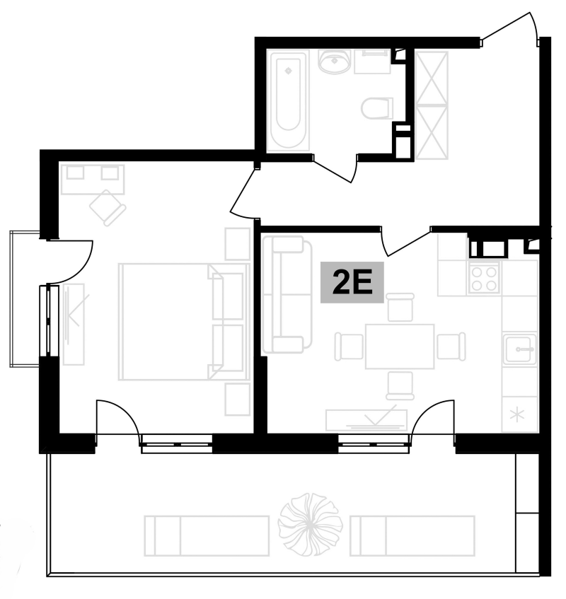 Планировка 43.87 м²